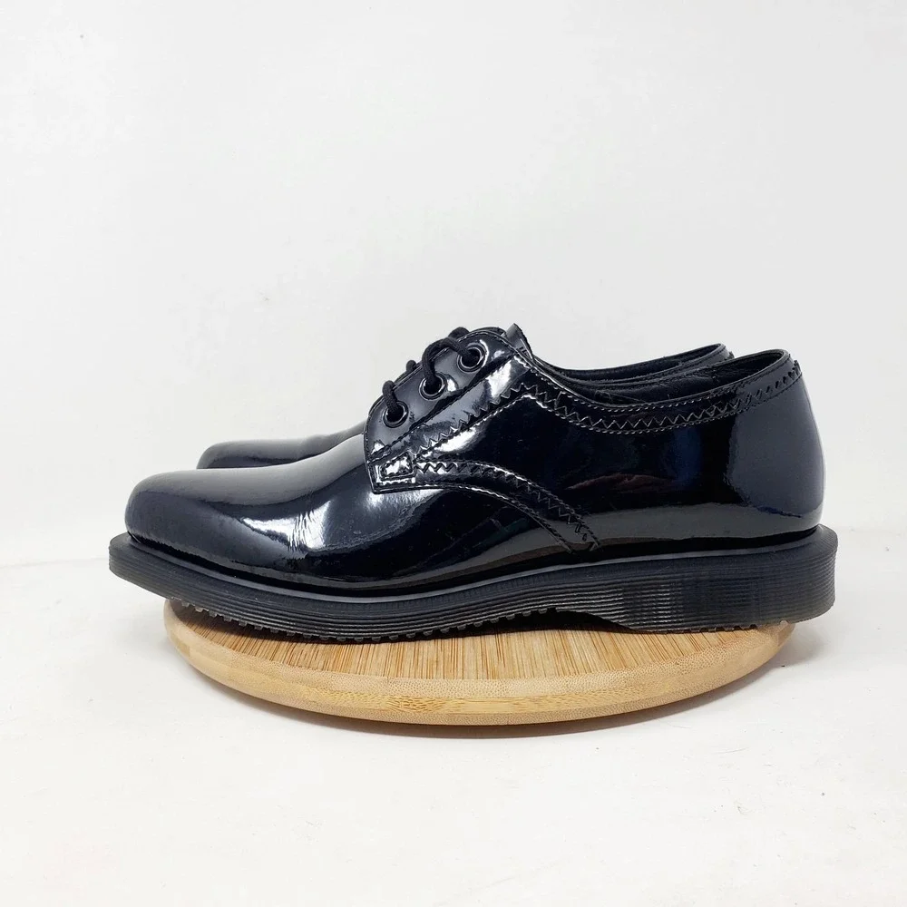 Dr Martens Shoes Womens 7 Trulia Black Patent Leather Oxford Punk Goth‎ Creeper